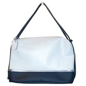 Geox White and Black Travel Weekender Gym Duffle Bag With Shoe Compartment